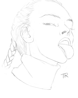 Girl sticking out her tongue