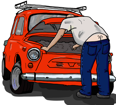 Mecánico coche-rojo