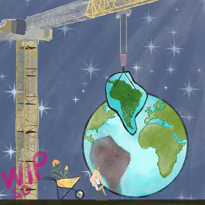 Krita Challenge 0226 Alien World Building WC Builders