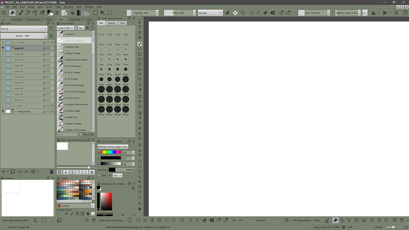 Krita SK Pale Theme Pack - [7 color themes] - FREE - Brushes and ...