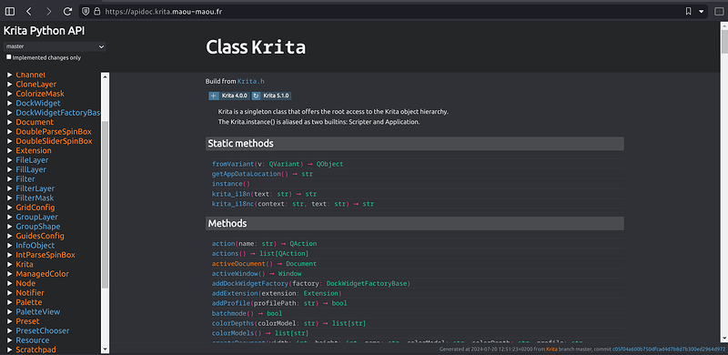 Krita - Python API documentation - Develop - Krita Artists