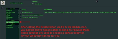 Clone Tool Settings; Brush Editor