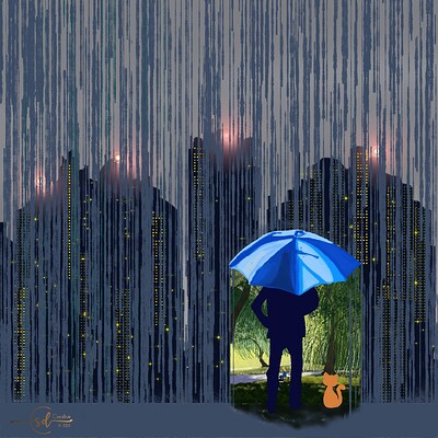 Krita Challenge 0125 Magical Adventure Rainy Night