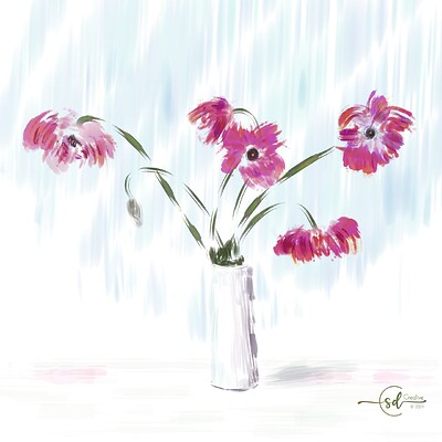 Krita Challenge 0724 - Ailen Still Life Red Flowers