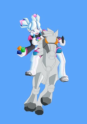 August Challenge - Kiki and Horse WIP2