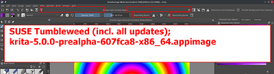 4) Expanding Spacer - Krita-5.0.0-prealpha-607fca8-x86_64.appimage; SUSE Tumbleweed