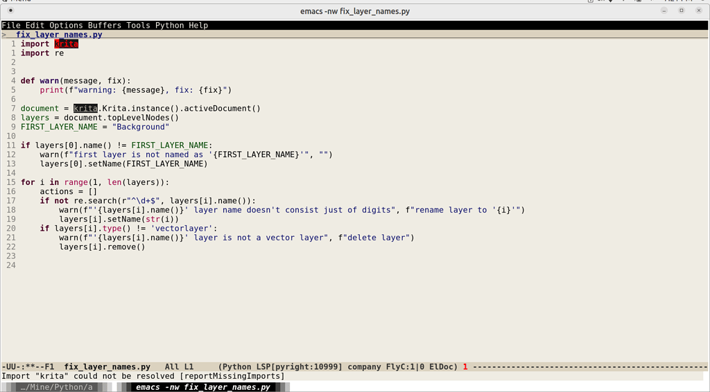 "krita" import can't be resolved outside of Krita Scripter - Developer ...