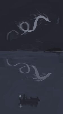 dragon in the night composition