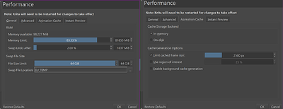 Performance - General + Animation-Cache modification