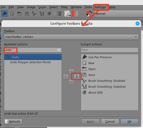 Missing undo/redo keys - General Questions - Krita Artists