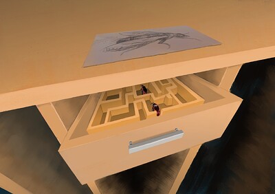 labyrint in de bureaula