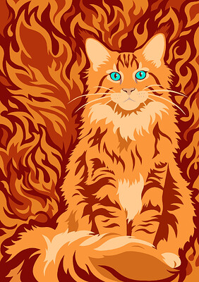 cat in flames