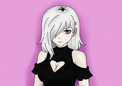 girl profile with white hair