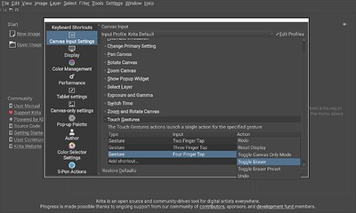 Toggle eraser setting