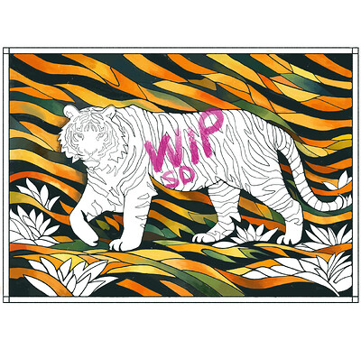 Krita Challenge 0526 Animals n Patterns - Tiger Glass WIPb