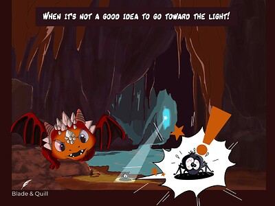 Chibi Dragon and the spider_ June 2024 Krita Challenge