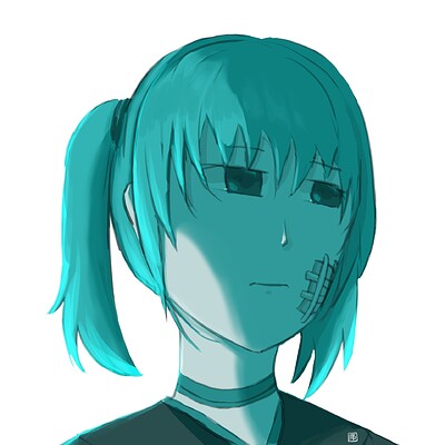 Emotional Huevember 2022 day 22 EMPTY anime face portrait, november challenge
