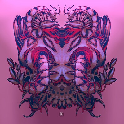 skull and giant centipede