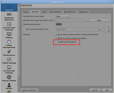 Disable Hidpi support