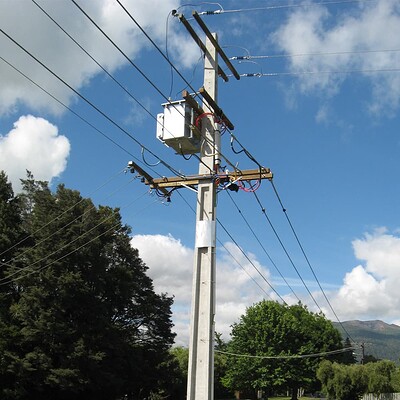 Humes-Precast-Concrete-Power-Pole-installed
