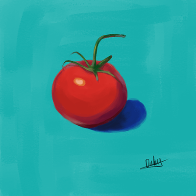 tomato still life sketch