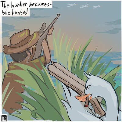 The_hunter_becomes_the_hunted_Daily_Spitpaint