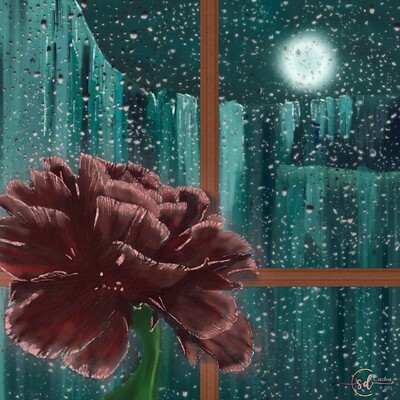 Krita Challenge 0724 - Flower on a Rainy Monday