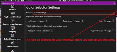 Color Selector Settings
