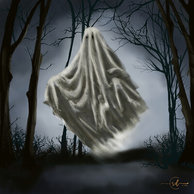 Krita Challenge 1026 Costume Mask - Ghost WIP