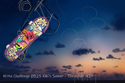 Krita Challenge 0825 Kiki’s Summer - Thrasher Board & Kiki