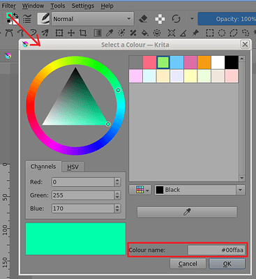 Select A Colour window