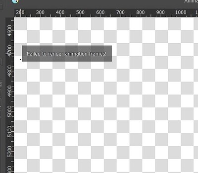 Failed to render animation frames