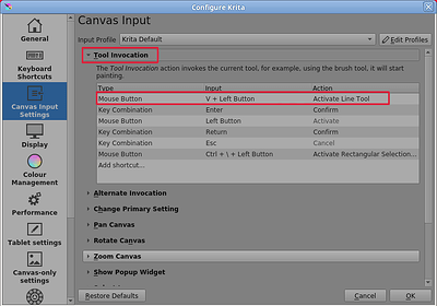 Canvas Input Settings