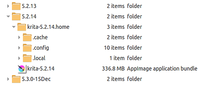 Isolated krita appimages