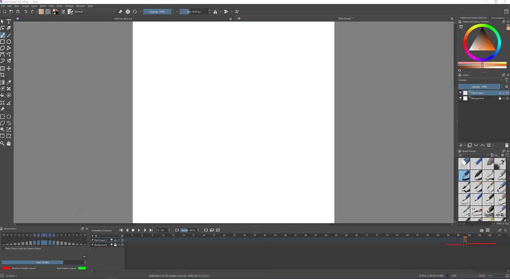 Help: Animation Docker opens with 100 frames can't edit/delete/unlink ...
