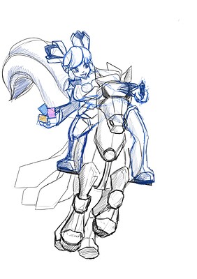 August Challenge - Kiki and Horse WIP1