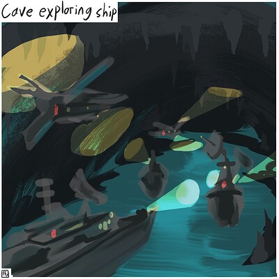 Cave_exploring_ship_Daily_Spitpaint