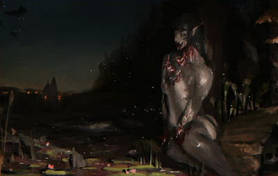 Swamp Siren (painterly realism), by Draneria