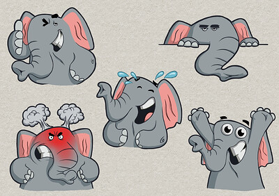 Elefante Emote Muestras