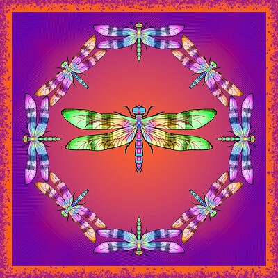 Dragonfly Mandala-1(Color-4-3)