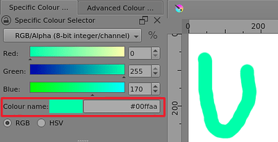Specific Colour Selector hex-input