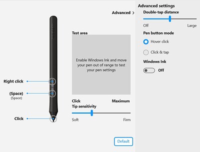 wacom desktop center settings