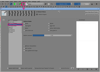 Distort Move brush
