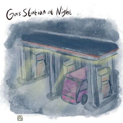 Gas_Station_at_Night_Daily_Spitpaint