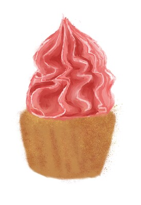 quick spontaneous attempt- cupcake-white BG