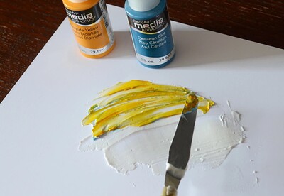 shaping molding paste with a palette knife