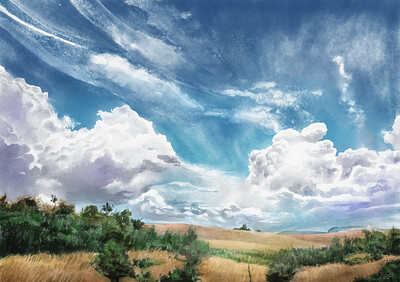 paisaje en acuarela digital krita (1)