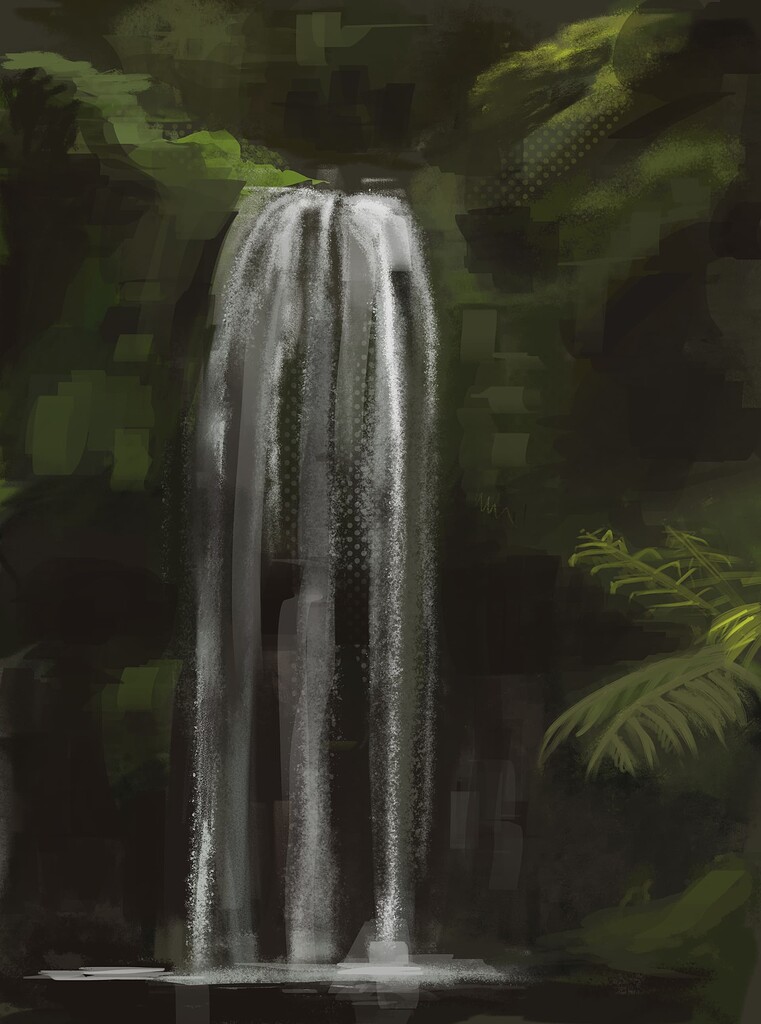 Waterfall-reference study - Finished Artworks - Krita Artists