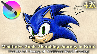 Meditative Sonic Sketching Journey in Krita  Feel the Art Therapy of Traditional Pencil Drawing