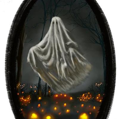 Krita Challenge 1026 Costume Oval Mask 3 - Ghost